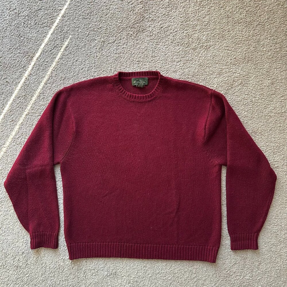 Orvis Sweater Mens 2XL 100% Wool Signature Collection Crewneck Pullover Red